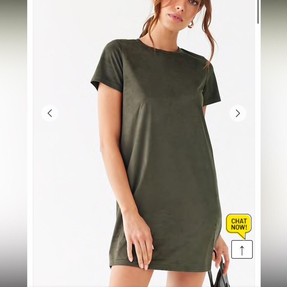 Faux Suede T-Shirt Dress
